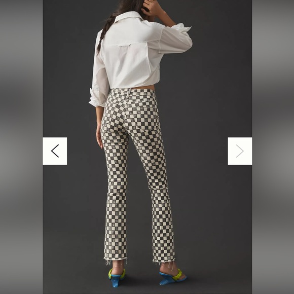 MOTHER Checkerboard Ankle Fray Pants - Black and White - Picture 6 of 14